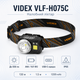 Ліхтар налобний VIDEX VLF-H075C час роботи до 9 годин 500Lm 5000K IP65 Чорний - зображення 2
