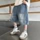 Джинсовые шорты на резинке для мальчика oversize рост 170 (1457-170) - изображение 4