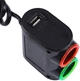 Автомобільний розгалужувач прикурювача 12V 24V 120W з USB 2100mA подовжувач прикурювача на 2 гнізда адаптер в авто з підсвіткою та запобіжником зарядний пристрій для смартфона навігатора компресора відеореєстратора та автомобільних гаджетів - зображення 3