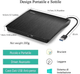 Внешний DVD-CD привод Cocopa External DVD/CD Drive BT638 Портативный DVD-CD привод чтения и записи дисков - изображение 6