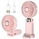 Ручной портативный вентилятор Led Digital Display Fan аккумуляторный USB с LED дисплеем, складной с подставкой, розовый - изображение 1