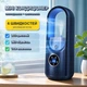 Портативный мини кондиционер вентилятор увлажнитель воздуха USB с LCD дисплеем, таймером, LED и 6 скоростями, синий - изображение 1