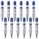 Дитячий маркер Uni Mitsubishi Erasable Whiteboard Marker PWB-202 для офісних товарів, 1,8-2,2 мм, синій, упаковка з 12 штук - изображение 5