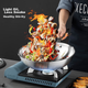 Вок з нержавіючої сталі MAXCOOK 304 з кришкою, тришарова сталева каструля діаметром 32 см, сумісний з індукційними та газовими плитами MCGU-YY32 - зображення 11