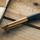 Ручка SAKURA фирменная деловая шариковая латунная винтажная, подарочная, craft_lab 001, черная - изображение 12