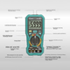 Цифровой мультиметр Pro'sKit MT-1280D, ЖК-дисплей, интеллектуальная защита от перегорания, универсальный измерительный прибор, измерительный прибор для электриков. - изображение 4