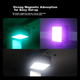 Ulanzi VL49RGB (чорний), комплект магнітних затискачів для повнокольорового заповнюючого світла, портативний кишеньковий світлодіодний ліхтарик, двоколірне світло для фотографії, ліхтарик для камери та телефону для прямої трансляції - зображення 9