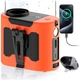 Вентилятор портативный POPERFAN 3в1 с фонариком и повербанком 10000 мАч USB/Type C выходы и крепления на пояс Оранжевый - изображение 1