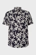Чоловіча темно-синя лляна сорочка з візерунком REG COTTON LINEN PALM SS Gant S 3240075 - изображение 1