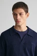 Чоловіче темно-синє лляне поло COTTON LINEN OPEN Gant L 8050193 - изображение 4