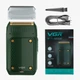 Электробритва сеточная VGR V-353 2 головки USB 5V 100г 7x4x10 см зеленая для бритья и тримминга - изображение 1