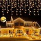 Гірлянда Бахрома від мережі, 12 м, 200 LED, Теплий білий - зображення 6