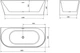 Отдельностоящая настенная ванна Mexen Oval 180 x 80 см белая - изображение 6