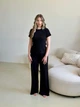 Женская пижама футболка и брюки Rose Amour L/XL черная SetBH1517 - изображение 4