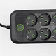 Сетевой фильтр удлинитель 5 метров на 6 розеток 4 USB 2 Type-C и кнопкой отключения переноска с заземлением и защитой от перегрузки для дома офиса бытовой техники телефона гаджетов зарядки Черный - изображение 4