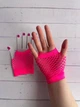 Яскраві сіточні рукавички без пальців мітенки Honey Fashion Accessories XS/S/M яскраво-рожевий (7-79) - зображення 5
