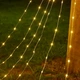 Гірлянда Штора із зіркою від сонячної батареї, 2 м, 190 LED, Теплий білий - зображення 4