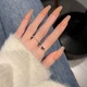 Двойное женское кольцо с бабочкой Двойное женское кольцо «Черная бабочка» - изображение 3