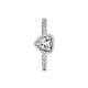 Серебряное кольцо Pandora «Искренние чувства» Серебряное кольцо Пандора Сердце Паве 198421C01 16 мм 17.8 мм - изображение 2