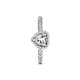 Серебряное кольцо Pandora «Искренние чувства» Серебряное кольцо Пандора Сердце Паве 198421C01 16 мм - изображение 2