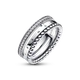 Серебряное кольцо Pandora с логотипом, паве и металлическими шариками Серебряное кольцо Пандора Корона Паве 192312C01 16 мм - изображение 3