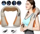 Роликовый массажер для шеи, плеч и спины Massager of Neck Kneading с прогревом и пультом, шиацу, на плечи - изображение 3