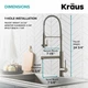 Cмеситель для кухни с выдвижной лейкой KRAUS Artec Pro™ сатин латунь KPF-1603SFS - изображение 7