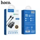 Мережевий зарядний пристрій Hoco C12Q 18 Вт, 2×USB-A, кабель Micro-USB 1 м для швидкого заряджання гаджетів, чорний - зображення 2