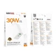 Мережевий зарядний пристрій BOROFONE BA108A Stellar PD30W+QC3.0 charger set (C to iP) (EU) White - зображення 2