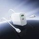 Мережевий зарядний пристрій BOROFONE BA108A Stellar PD30W+QC3.0 charger set (C to iP) (EU) White - зображення 9