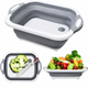 Сложная доска-мышка Chopper Chopping Board 2 в 1 для мытья и нарезки овощей, бело-серая / доска для кухни складная силиконовая дро - изображение 2