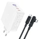 Сетевое зарядное устройство Acefast A37 белое 100W USB/3 Type-C QC PD + кабель Type-C to Type-C - изображение 1