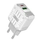 Сетевое зарядное устройство Hoco C135A серо-белый 20Вт USB/Type-C Power Delivery (C135A) - изображение 1