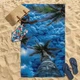 Складной пляжный полотенце-сумка 2 в 1, 70×140 см, с принтом в виде пальмы (NR0343_12) - изображение 4