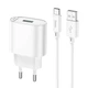 Сетевое зарядное устройство Hoco C109A белое 18W USB Quick Charge + кабель USB to Type-C (C109A) - изображение 1