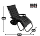 Садовый шезлонг Bass Polska раскладной 175×64×108 см стальной каркас до 120 кг черный с матрасом и подстаканниками - изображение 4