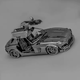 Металлический 3D конструктор Спортивная машина сборная модель гоночный автомобиль головоломка для детей и взрослых серый пазл - изображение 2