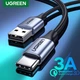 Кабель Ugreen US288 USB 2.0 to USB Type-C Cable алюминиевое плетение 3A 0.5 м Black - изображение 4