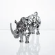 Статуэтка носорог Rhinoceros ажурный 23×6×10 см металлическая серебристая фигурка для дома гостиной полки стола Yiwu - изображение 3