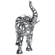 Статуэтка слон Elephant 25×10×25 см металлическая серебристая ажурная с поднятым хоботом для дома гостиной декор Yiwu - изображение 3