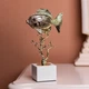Металлическая статуэтка золотой рыбки Gold Fish 16x8x30 см для домашнего декора и камина - изображение 2