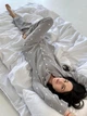 Женская муслиновая пижама Сердца COSY брюки+рубашка M серый M110P - изображение 6