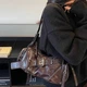 Женская сумка багет Y2K в Шоколадном Цвете (Shoulder Bag) винтажная с пряжкой и люверсами Коричневая - изображение 1