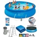 Семейный надувной бассейн Intex Easy Set 26166 + лестница, фильтр-насос, тент, подстилка, 457 x 107 см, быстрая сборка, компактное хранение, голубой - изображение 3
