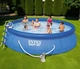 Семейный надувной бассейн Intex Easy Set 26166 + лестница, фильтр-насос, тент, подстилка, 457 x 107 см, быстрая сборка, компактное хранение, голубой - изображение 5