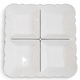 Менажниця порцелянова 4 секції 25х25х4 см квадратна тарілка для закусок сервірування сирів оливок маринадів соусів розділення порцій святкового столу Білий - зображення 1
