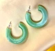 Женские сережки "Кольца" 3.8см jewelry Салатовые - изображение 2
