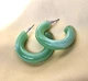 Женские сережки "Кольца" 3.8см jewelry Салатовые - изображение 3