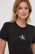 Женская футболка хлопковая Calvin Klein черная L 4241 - изображение 3