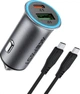 Автомобильное зарядное устройство Acefast B16 95W (USB-A+USB-C) dual port metal car charger set (P5) Metal Gray (6974316285304) - изображение 1